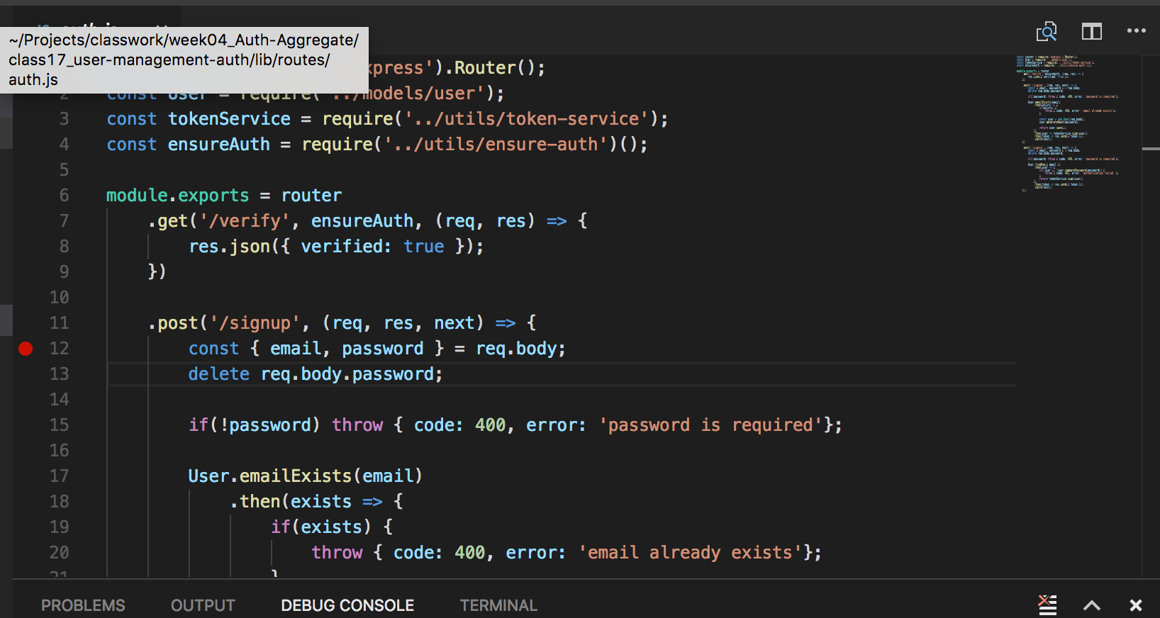 visual studio code javascript debug