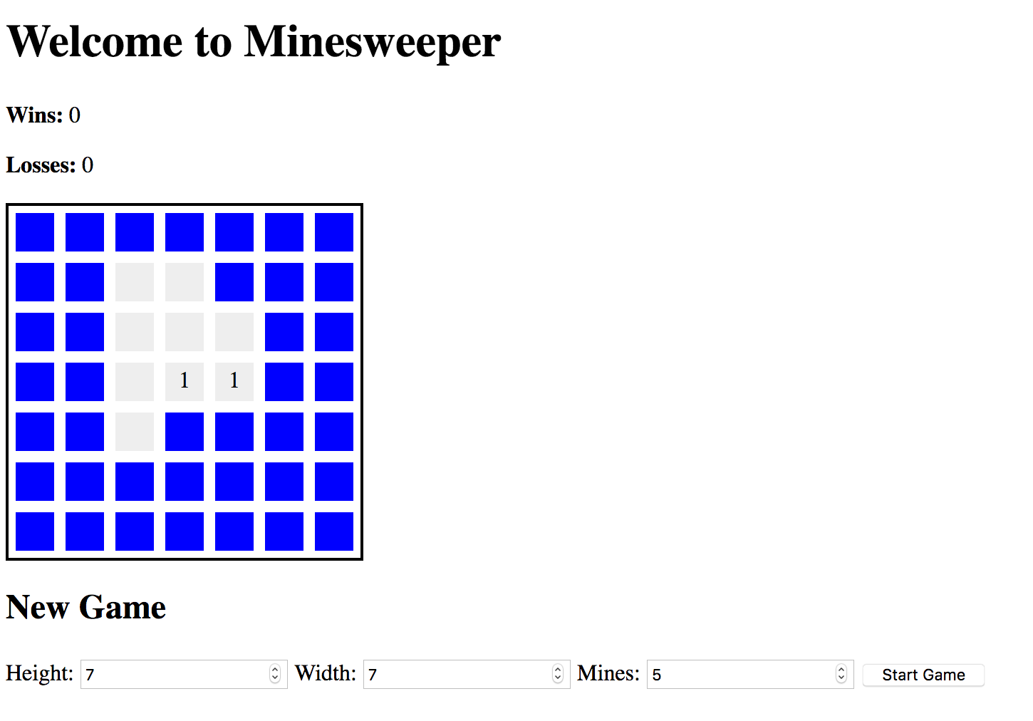 screenshot of a Minesweeper game